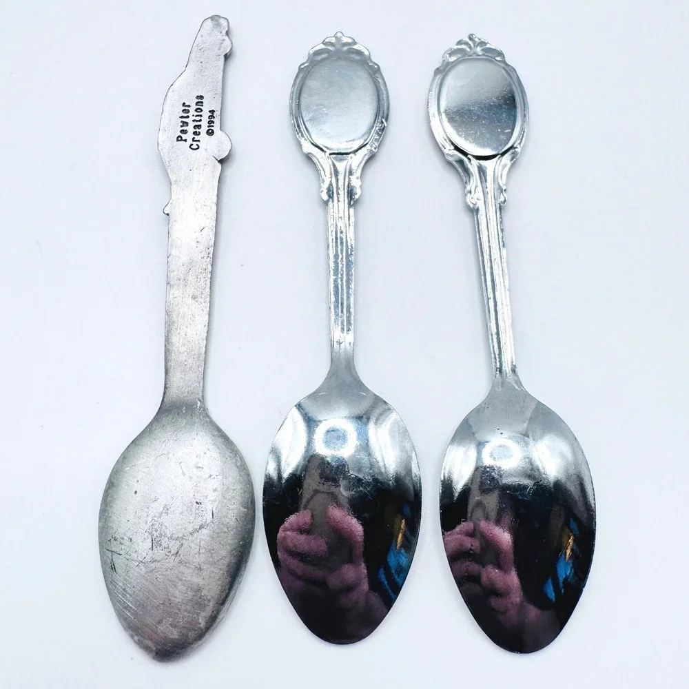 Vintage NASCAR Souvenir Spoons Set Daytona International Pewter Bill Elliott 9‎